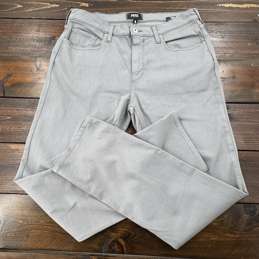 PAIGE Federal Men's Straight Leg Jeans Mountain Ice Gray Tag 34/32 Actual 35/32 - Picture 12 of 13